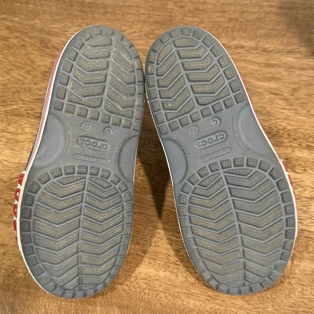 Crocs Crocband II Sandals Toddler Size C12 Gray Adjustable Strap Beach Summer‎